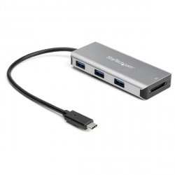 StarTech.com Hub USB-C Macho 3 Puertos USB 3.1 Hembra, 10.000Mbit/s, Gris 