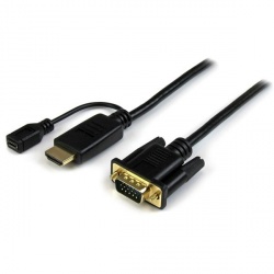 StarTech.com Cable VGA Macho - HDMI + Micro-USB Macho/Hembra, 90cm, Negro 