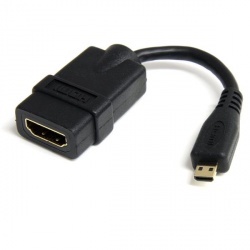 StarTech.com Cable Adaptador HDMI Hembra - micro HDMI Macho, 12cm, Negro 