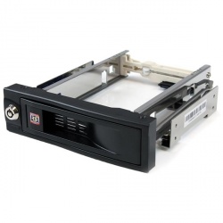 StarTech.com HSB100SATBK Rack Móvil de Aluminio de 5.25'' para un Disco Duro HDD SATA de 3.5'' sin Bandeja - Hot Swap 