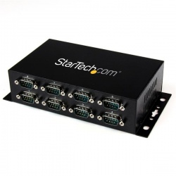 StarTech.com Hub Adaptador USB 2.0 a 8 Puertos Seriales para Montaje en Pared Riel DIN 