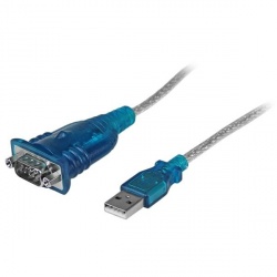 Startech.com Cable Adaptador USB 2.0 A Macho - RS-232 de 1 Puerto Serial DB9 Macho, 43cm, Azul/Plata 