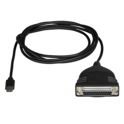 StarTech.com Cable Adaptador de Impresora USB Tipo C Macho - Paralelo DB25 Hembra, 1.83 Metros, Negro 