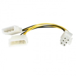 StarTech.com Cable de Poder Molex (4-pin) Macho - PCI-E (6-pin) Macho, 15.3cm  