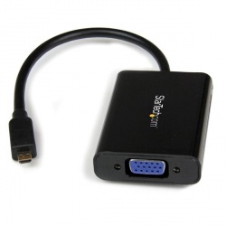 StarTech.com Adaptador de Video y Audio, Micro HDMI 19-p Macho - VGA 15-p Hembra, Negro 