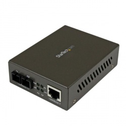StarTech.com Convertidor de Medios Gigabit Ethernet RJ45 a Fibra Óptica SC Monomodo, 15km 