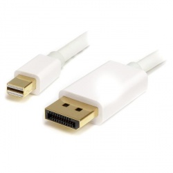 StarTech.com Cable Mini DisplayPort Macho - DisplayPort 1.2 Macho, 4K, 60Hz, 2 Metros, Blanco 