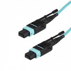 StarTech.com Cable Fibra Óptica Multimodo OM3 MPO/MTP Macho - MPO/MTP Macho, 10 Metros, Aqua 