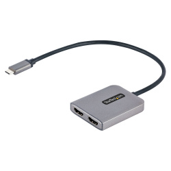 Startech.com Divisor de Video MST USB-C Macho - 2x HDMI Hembra, Negro/Gris 