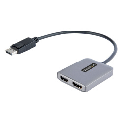 Startech.com Divisor de Video DisplayPort Macho - 2x HDMI Hembra, Negro/Gris 
