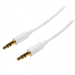 StarTech.com Cable 3.5mm Macho - 3.5mm Macho, 2 Metros, Blanco 