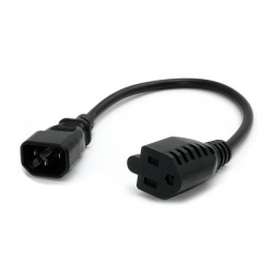 StarTech.com Cable de Poder NEMA 5-15R - C14 Coupler, 30cm, Negro 