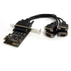 StarTech.com Tarjeta PCI Express PEX4S553B, Alámbrico, con 4 Puertos RS232 con Cable Multiconector 