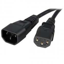 StarTech.com Cable de Poder C13 Macho - C14 Hembra, 60cm, Negro 