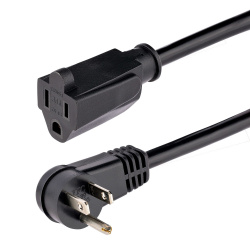 StarTech.com Cable de Poder NEMA 5-15P - NEMA 5-15R, 1.8 Metros, Negro 