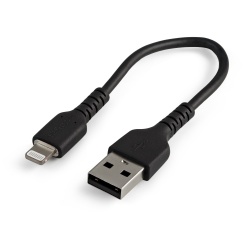 Startech.com Cable de Carga Certificado MFi Lightning Macho - USB A 2.0 Macho, 15cm, Negro, para para iPod/iPhone/iPad 