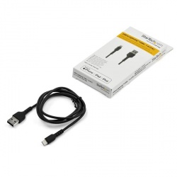 StarTech.com Cable de Carga Certificado MFi USB A Macho - Lightning Macho, 1 Metro, Negro, para iPod/iPhone/iPad 