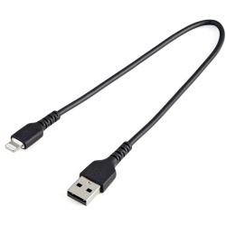 Startech.com Cable de Carga Certificado MFi Lightning Macho - USB A 2.0 Macho, 30cm, Negro, para para iPod/iPhone/iPad 