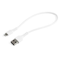 Startech.com Cable de Carga Certificado MFi Lightning Macho - USB A 2.0 Macho, 30cm, Blanco, para para iPod/iPhone/iPad 