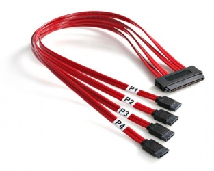 StarTech.com Cable SAS Serial Attached SCSI SFF 8484 - 4x SATA, 50cm, Rojo 