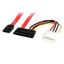StarTech.com Cable SATA/LP4 Macho - SATA Power Hembra, 45cm, Rojo 