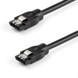 StarTech.com Cable Redondo SATA 7-pin Macho - SATA 7-pin Macho, 30cm, Negro 
