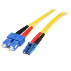StarTech.com Cable Fibra Óptica Multimodo OS1 LC Macho - SC Macho, 4 Metros, Amarillo 