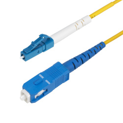 StarTech.com Cable Fibra Óptica Monomodo OS2 LC Macho - SC Macho, Núcleo 9µm, Cubierta 125µm, 3 Metros, Amarillo 