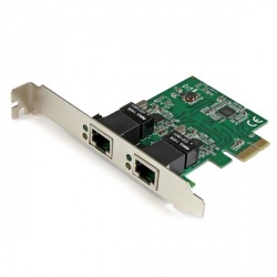 StarTech.com Tarjeta de Red NIC PCI Express Perfil Bajo de 2 Puertos Gigabit Ethernet RJ-45 