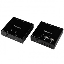 StarTech.com Extensor HDMI por Cable Cat6 con Hub USB de 4 Puertos, 50m, Negro 