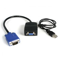StarTech.com Mini Duplicador Divisor de Video VGA de 2 Puertos, USB, Negro 