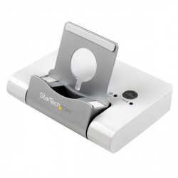 StarTech.com Concentrador USB 3.0 de 3 Puertos, Hub con Puerto de Carga Rápida (2.1A) y Base para Laptops/Tablets, Blanco 