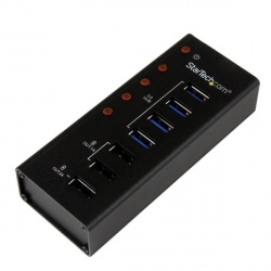 Startech.com Hub ST4300U3C3, 3x USB 2.0, 4x USB 3.0, 5000 Mbit/s, Negro 