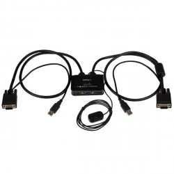 StarTech.com Cable Switch KVM SV211USB, USB+VGA, 85cm, Negro 