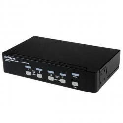 StarTech.com Switch KVM con Audio y Hub USB 2.0, Alámbrico, DVI/USB, 4 Puertos 