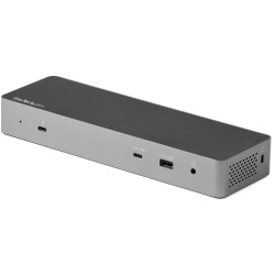 StarTech.com Docking Station USB-C, 5x USB 3.0, 2x HDMI, 2x DisplayPort, 1x RJ45, 1x Thunderbolt, Negro/Plata 