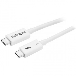 StarTech.com Cable Thunderbolt 3 USB-C Macho - USB-C Macho, 50cm, Blanco, para MacBook 
