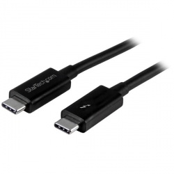 StarTech.com Cable Thunderbolt 3 USB C Macho, 1 Metro, Negro - Compatible con Thunderbolt, DisplayPort y USB 