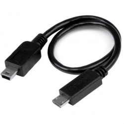 StarTech.com Cable Adaptador USB OTG, Micro USB Macho - mini USB Macho, 20cm, Negro 