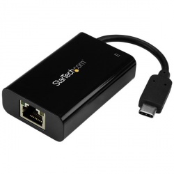 StarTech.com Adaptador USB-C de Red Ethernet Gigabit con Entrega de Potencia, 1000 Mbit/s, Negro 
