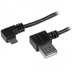 StarTech.com Cable USB A Macho - Micro USB B Macho, Ángulo Derecho, 1 Metro, Negro 