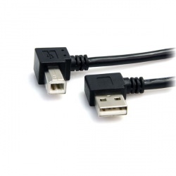 StarTech.com Cable USB para Impresora Acodado en Ángulo, USB A Macho - USB B Macho, 90cm, Negro 