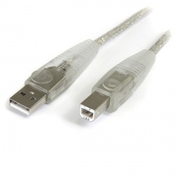 StarTech.com Cable USB A Macho - USB B Macho, 1.83 Metros, Transparente 