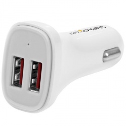StarTech.com Cargador USB para Auto USB2PCARWHS, 5V, 2x USB 2.0, Blanco 