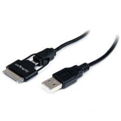 StarTech.com Cable USB2UBADC1M USB Macho - Apple Dock/Micro USB B Macho, 65cm, Negro 