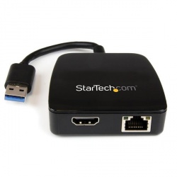 Startech.com Mini Replicador de Puertos Universal USB 3.0 - Mini Estación de Conexión con Ethernet Gigabit y HDMI 