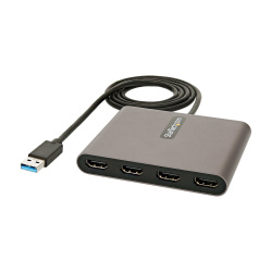 StarTech.com Adaptador USB 3.0 Macho - 4x HDMI Hembra, Gris 
