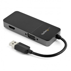 StarTech.com Adaptador USB A Macho - HDMI/VGA Hembra, Negro 