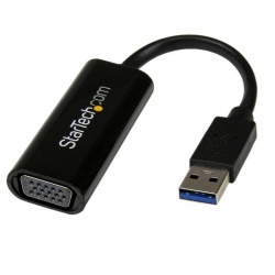 Startech.com Adaptador de Video Convertidor USB 3.0 Macho - VGA Hembra, 6cm, Negro 