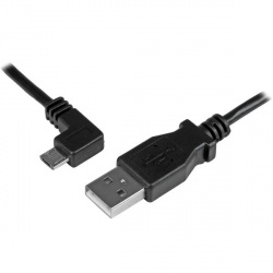StarTech.com Cable Micro USB con Ángulo Izquierdo, 2 Metros, Negro 